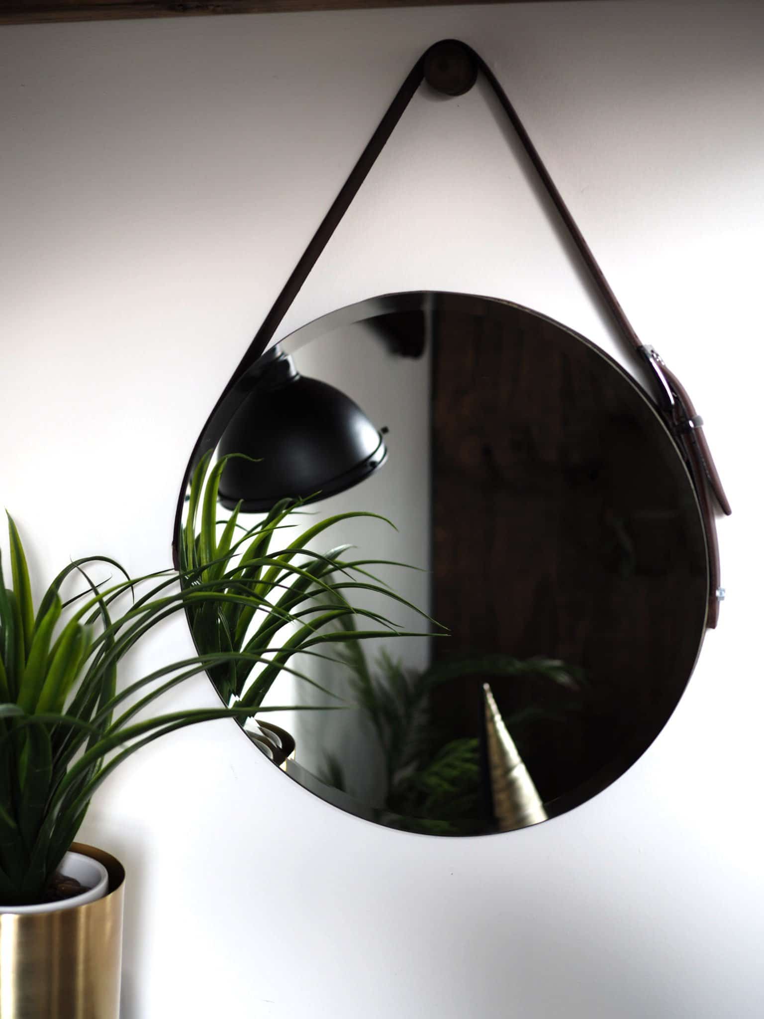 DIY Round Mirror With Leather Strap And Hanging Peg - Raspberry Flavoured  Windows
